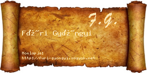 Füri Gyöngyi névjegykártya